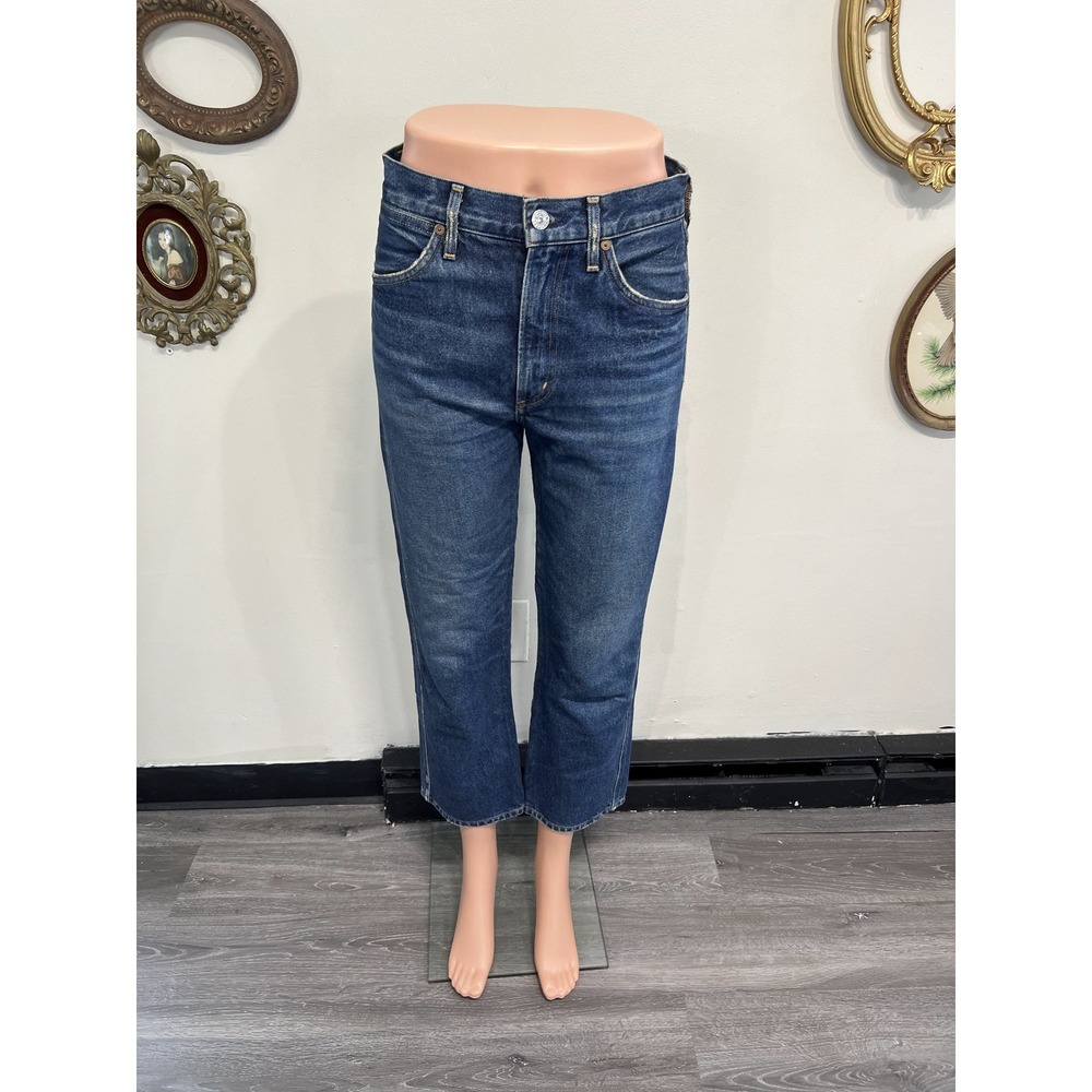 Wilfred Citizens of Humanity Liv Straight Crop High Rise Dark Wash Jeans Size 25